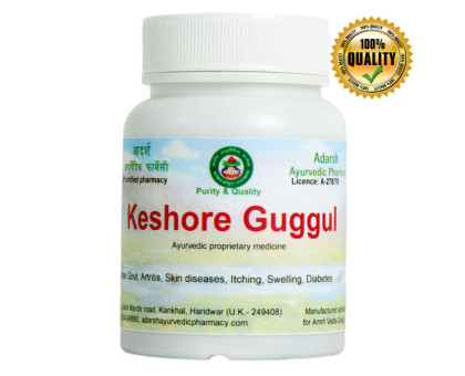 Kaishore Guggul (Keshore Guggul) Adarsh Ayurvedic, 40 grams ~ 110 tablets